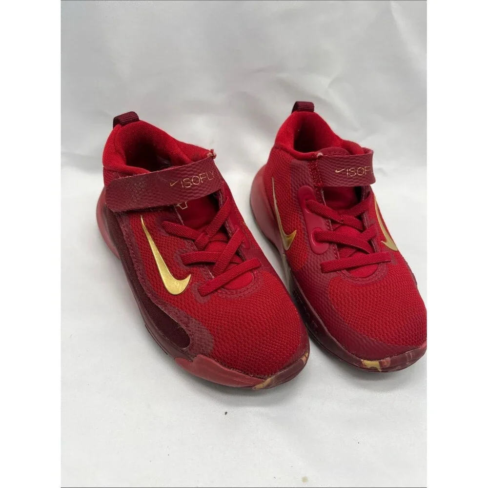 Nike IsoFly Red and Gold Toddler Kids Shoes